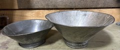 2 Vintage Galvanized Metal Dairy Strainer, Farmhouse Milk Funnel