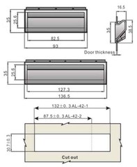 Flush pull handle Compatible SOUTHCO P2-52,P2-51,plastic, steel cabinet handle