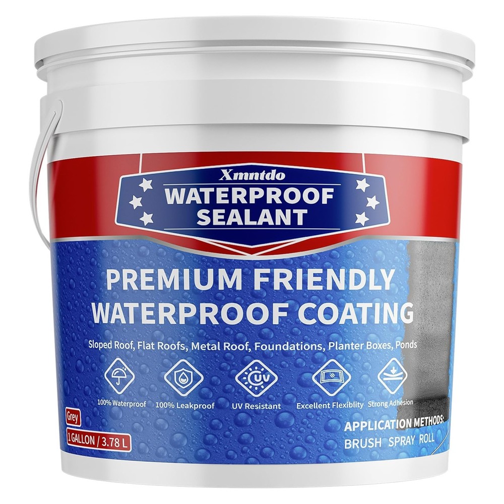 Polyurethane Waterproof Coating, 1 Gallon, Light Grey, Flexible Roof Sealant …