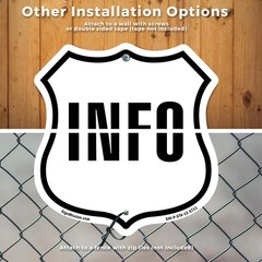 Information Shield Shaped Sign With Stake Weather Resistant Crafted in the USA