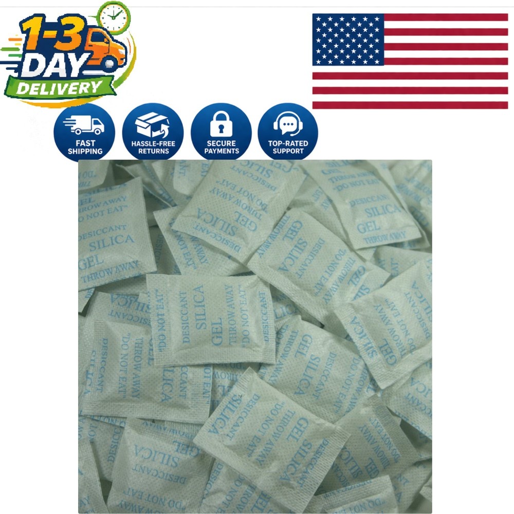 Efficient Silica Gel Moisture Absorbers – 100 2g Packets for Food Contact Safety