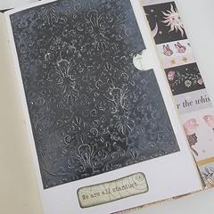 Blue Green Mushroom and Moon Goddess Handmade Junk Journals with Ephemera Folio