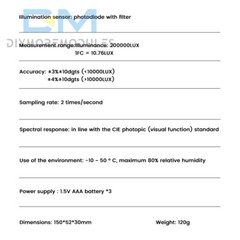 Handheld Digital Light Lux Meter Illuminometer Luminometer Photometer 200000Lux