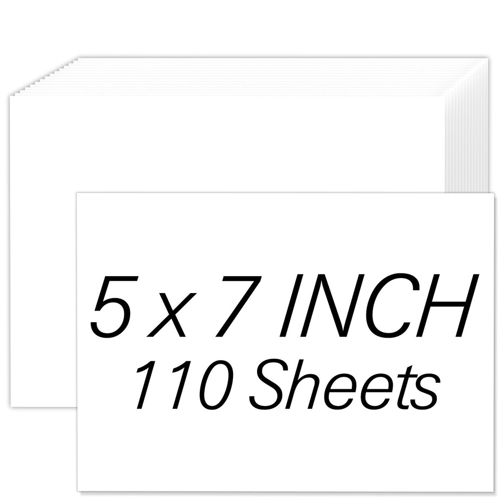 White Cardstock 5×7, 110 Sheets 5×7 Paper, IN-110 Sheets,