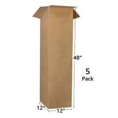 UBMOVE Tall Lamp Moving Boxes (5 Pack) Lamp Box Size 12″ x 12″ x 48″