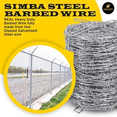 4-Point Barbed Wire Roll | 5″ Spacing, 16 Ga | 328 FT – 330 FT (100m) SIMBASTEEL