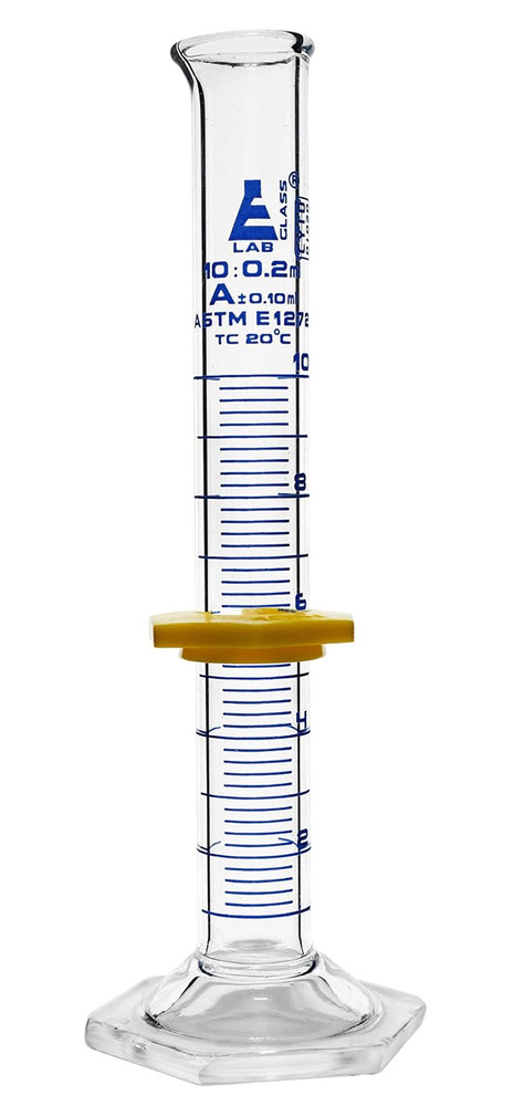 Graduated Cylinder, 10Ml, ASTM, Class a Tolerance ±0.10Ml, Borosilicate 3.3 Glas