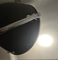 Large 9′ Antique Industrial Surgical Light Chrome & Gray In Original Condition