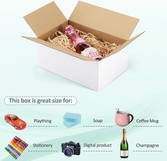 Reliable 30-Pack White Corrugated 9x6x4 Shipping Boxes for Secure Mailing