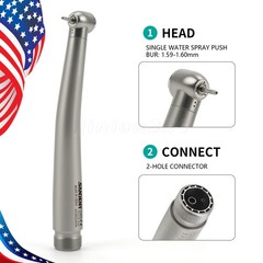 1-10pcs Dental High Speed Handpiece Push Button 2Holes One Water Spray