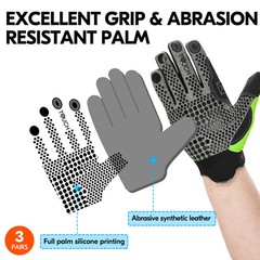 Vgo 3Pairs Synthetic Leather Work Gloves,Mechanic Gloves,Outdoor Gloves(SL7895)