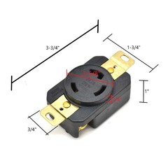 Twist Lock Wall Mount Electrical Receptacle 3 Wire, 30 Amps, 250V, NEMA- YGP017F