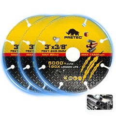3 Pack 3 inch Diamond Cut Off Wheel 3/8 Arbor Metal Disc Die Grinder Rebar Steel