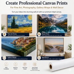 P&L Art. Polycotton Matte Inkjet Canvas Roll For Wide Format Printers Quick Dry