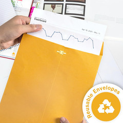 Goefun Clasp Envelopes 10X13, 20 Pack | Large Manilla Envelopes, Gummed Seal, fo