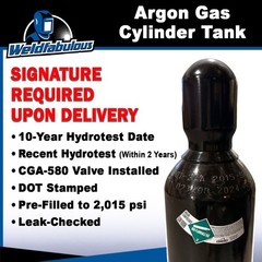 125 cu/ft 100% Argon Tank Welding Gas Cylinder CGA 580 – FULL