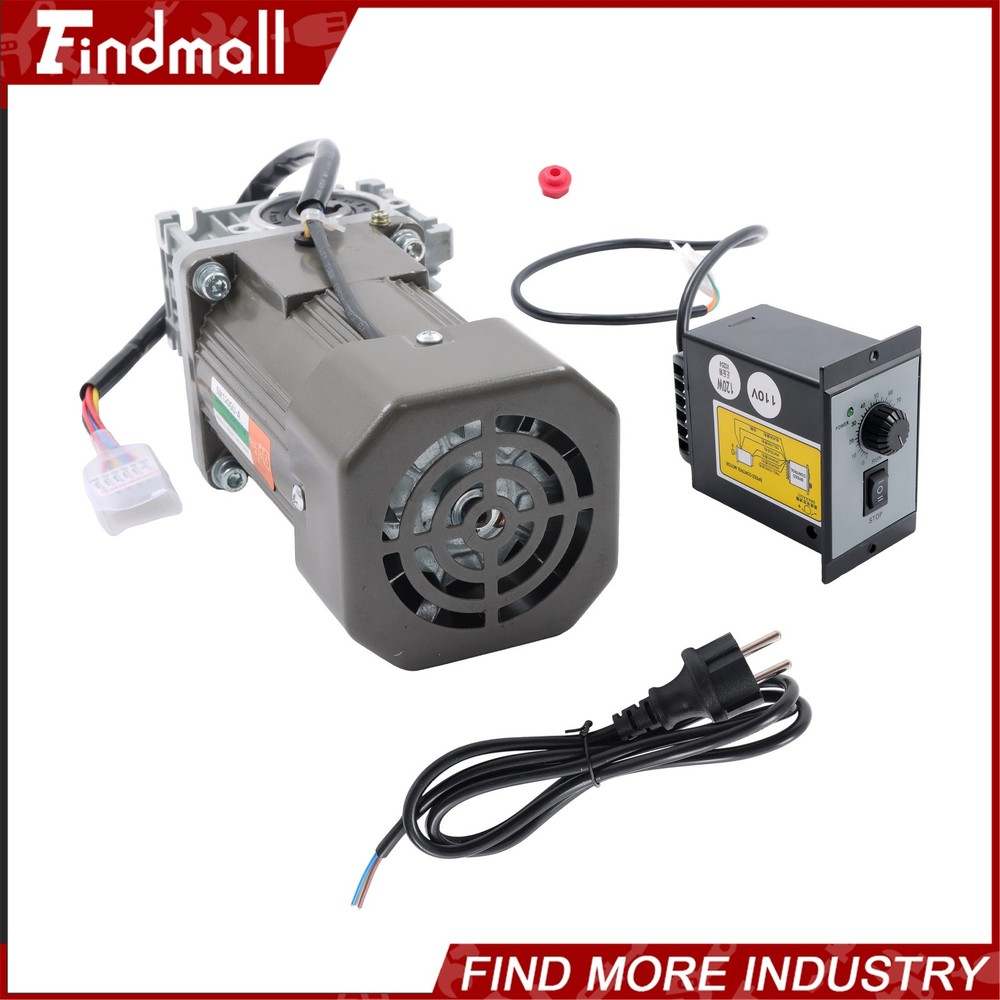 Findmall Worm Gear Motor with Speed Controller 120W 110V 80K 18RPM CW/CCW 14mm