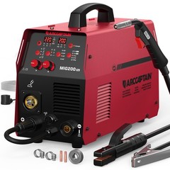 ARCCAPTAIN 200A 6-in-1 MIG Welder Flux Core/Gas MIG/Lift TIG/Stick MMA 110V/220V