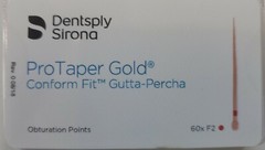 Protaper Gold F2 Gutta Percha Points Dentsply Tulsa Box of 60 Dental Universal