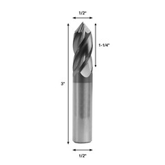2PCS 1/2″ 4 FLUTE 90 DEGREE CARBIDE DRILL MILL – AlTiN COATED