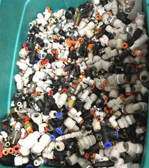 4 Pounds of Randomly Assorted Pneumatic Fittings, See Pictures for Details