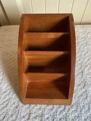 VTG Levenger Wood 3 Slot Desk Organizer Storage Box Office Supplies 1980’s