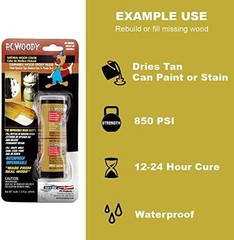 PC Products 84113 Rotted Wood Repair Kit, Water-Based Hardener, Epoxy Paste &…