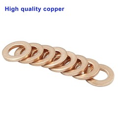 Litoexpe M5 Metric Flat Washer Copper Sealing Ring, 5mm ID 9mm OD 1mm Thickness,