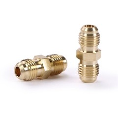 U.S. Solid 2pcs Brass Pipe Fitting Male Tube Coupler, 1/4″ Flare x 1/4″ Flare