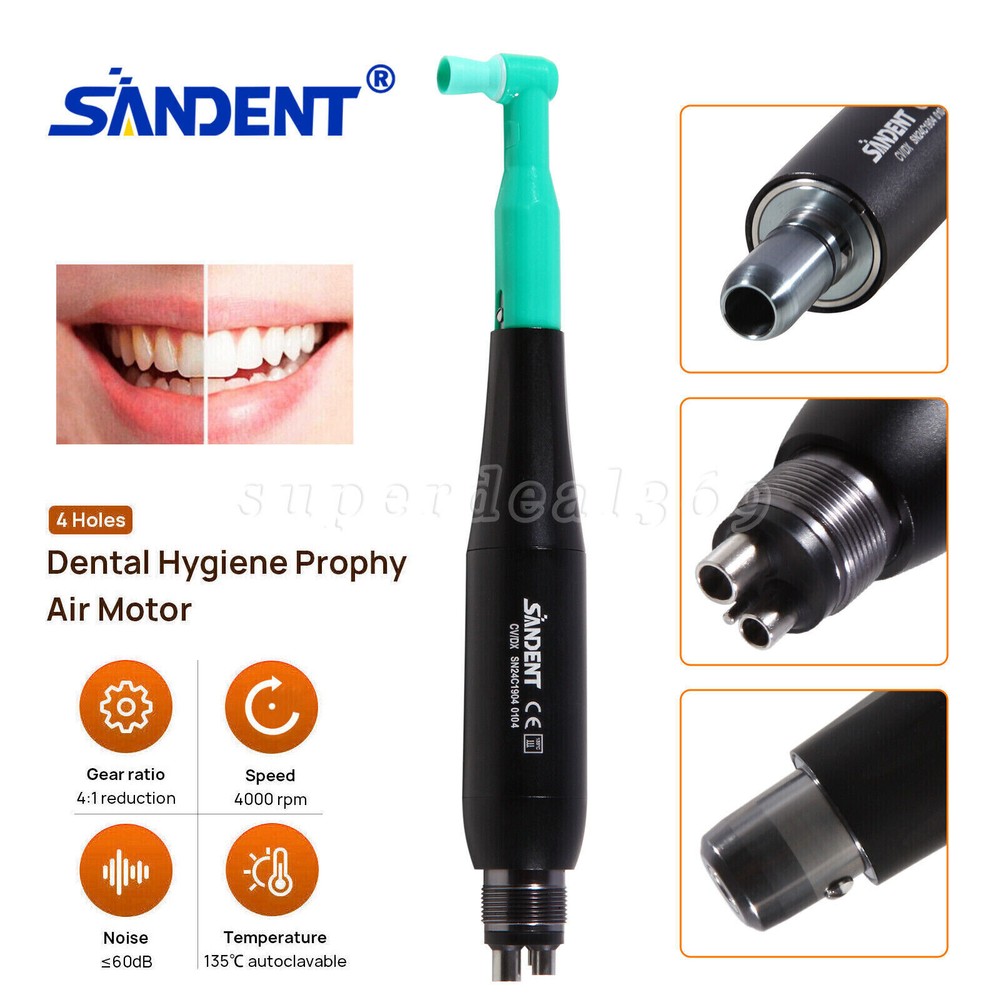 Dental Hygiene Prophy Handpiece Air Motor 2/4H+Straight NoseCone /100x Angles SA