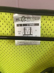 ML Kishigo Hi-Vis Yellow/Gray Reflective Mesh Safety Vest, Size L, V-WM2