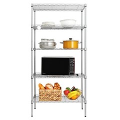 LEADZM 59″ 5 Tier Layer Shelf Steel Wire Shelving Storage shelf unit