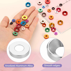 20Pcs Countersunk Washer M6 Anodized Aluminum Alloy Finishing Washers, Screw Gas
