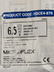 Microflex HSCE4-879 Sterile Latex Cleanroom Gloves Size 6.5 – 5 packs = 50 pair