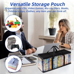DVD Storage Bags 6 Pack DVD Storage Holder Case Clear PVC Media Holder with Hand
