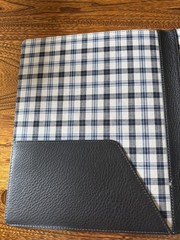Levenger Bomber Jacket Leather 2 Pocket Folio Black