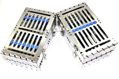 5 GERMAN DENTAL AUTOCLAVE STERILIZATION CASSETTE TRAY INSTRUMENT 7.25X4.75X1.25″