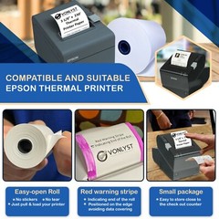 Vonlyst Receipt Paper Roll 3 1/8 x 230 for Epson Thermal Printer (12 rolls)