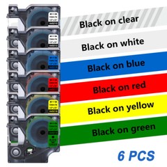 6PK Dymo D1 45013 45010 Label Tape for DYMO LabelManager 280 350 420P 450 Duo