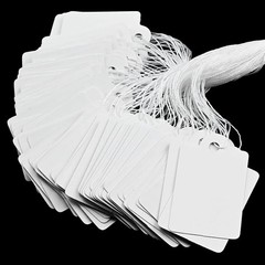 220 Pack White Price Tags with String Attached Writable Labels 1.38 x 0.87 Inch