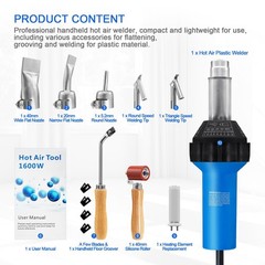Hot Air Plastic Welder 1600W Plastic Welding Roofing Kit 110V, Vinyl PVC TPO …