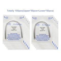100pcs Orthodontic Arch Wire Niti Round Rectangular Super Elastic Natural Arcos