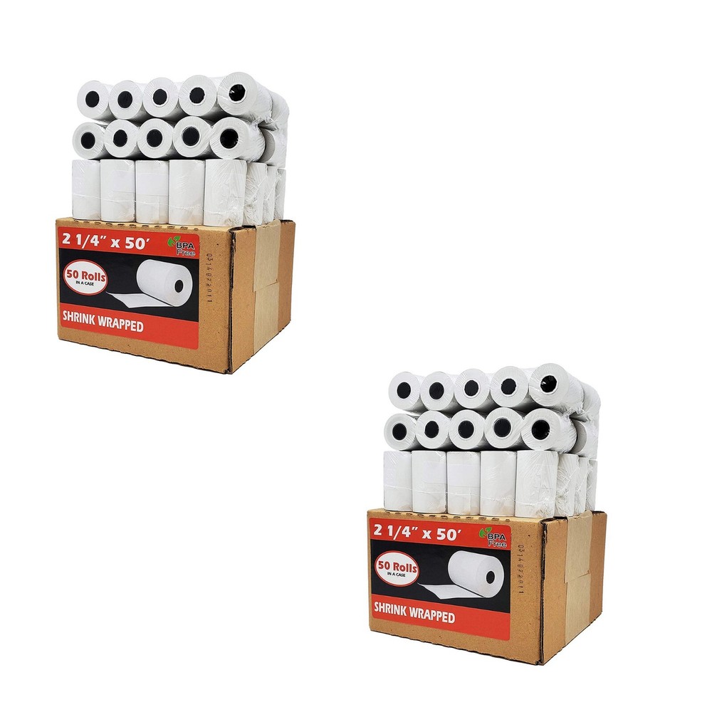 2.25″ x 50′ 100 ROLLS Thermal Printing Paper POS Credit Card Rolls- BPA FREE USA