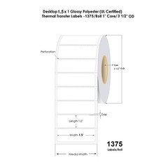 100 Rolls 1.5×1 Direct Thermal Shipping Labels – 1375/roll