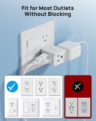 TROND Multi Plug Wall Outlet Extender – 2 Pack 3 Prong, 2 Pack, White