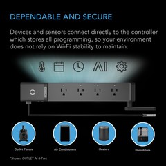 Outlet AI Environment Controller, AI Targeting Individual Control 8-Plug, 1800W