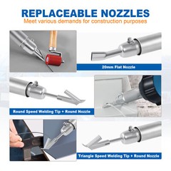 1600W Hot Air Gun Plastic Welding Heat Welder Kit w/ Nozzles & Rod + Box
