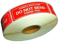 1000 DO NOT BEND Package Fragile Stickers Roll Handle With Care 1″ x 3″