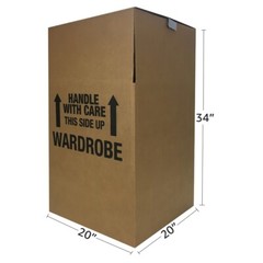 UBMOVE Shorty Wardrobe Moving Box (2 Piece) 20″ x 20″ x 34″