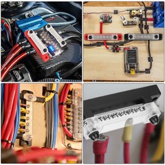 6 Way Power Distribution Bus Bar Terminal 150A Screws Battery Block for Car Boat